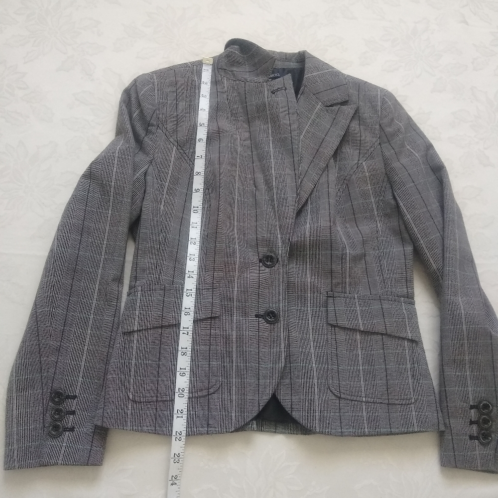 Plaid tartan blazer jacket patch pockets - Picture 4 of 8